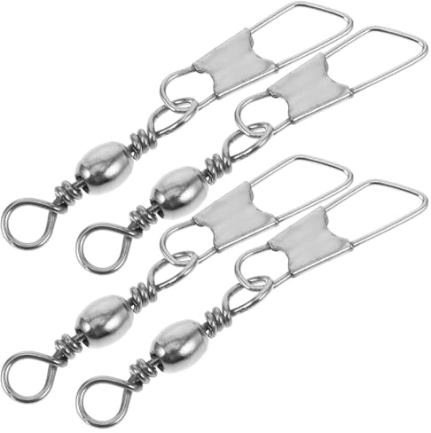 Garneck 100 Stück Angelwirbel mit Karabiner Edelstahl Angelschnurverbinder mit Wälzlager Langlebiges Angelzubehör für Outdoor Angeln