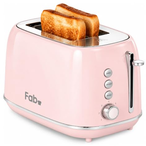 Fab by Kitchen in the box Toaster 2 Slice Extra Wide Slot, 7-Level Browning