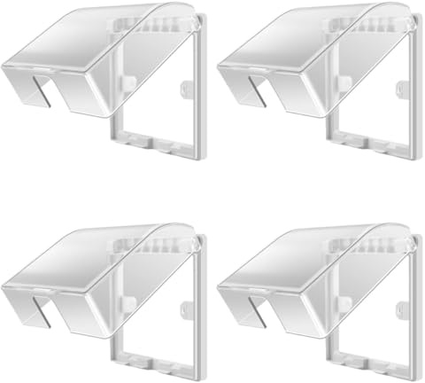 CALLARON 4 Pièces Cache-prises Salle de Bain Étanche en Acrylique Solide Protection pour Balcon et Jardin Usage Sécurisé
