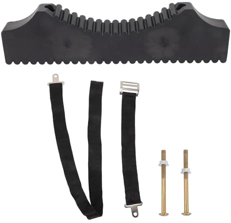 AMUSLESUR Ladder Mat Non-slip Protection Plastic Arc-shaped Ladder Cover with Screws Easy to Install for Climbing Telegraph Poles and Doors Black