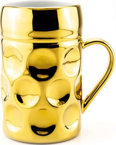 Der kleine MUC Champagnerkrügerl Porzellanbecher Modell Golden Hops (metallic-gold)