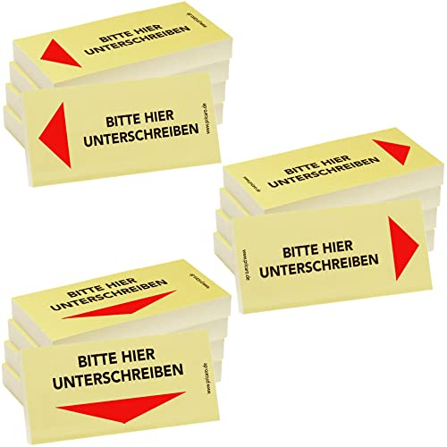 PRICARO HaftnotizenBitte hier unterschreiben, verschiedene, 100 Blatt, 15 Stück