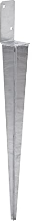 Support de poteau universel à enfoncer L (70 x 700) - Galvanisé à chaud - Douille à enfoncer pour poteau de clôture - En acier argenté