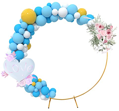 Ballon Kreis Rahmen Kit 2M/6.56FT,CEIEVER Metall Luftballon Bogen aus hochwertigem Metall Abnehmbar und wiederverwendbar Ballon Girlande Arch Kit für Geburtstag Jubiläum Baby Shower Hochzeit Party