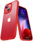 CASEKOO Matt Power für iPhone 15 Plus Hülle, iPhone 14 Plus Hülle [TOP Militärschutz] Stoßfeste Kratzfeste Schutzhülle (Anti-Fingerabdruck) Dünne Griffige Mattierte Handyhülle Slim Case - Rot