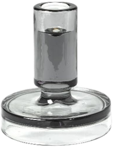 Broste Copenhagen Kerzenständer Petra Glas Smoked Pearl M, 10 x 11 cm, 14498103