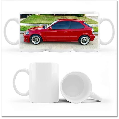 Kaffee Tee Tasse mit Foto rot Honda Civic Nr.H8106M_Cup