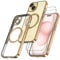 Giolus Clear for iPhone 15 Case Compatible with Mag-safe with Camera Protection and 2 Pack Screen Protector, Transparent Magnetic Slim Silicone Case Shockproof Scratch Resistant Case Gold