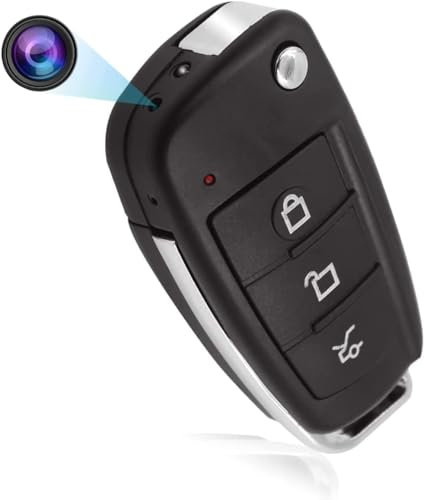 4U KASWWUP Spy Hidden Camera Car Key Camera 1080P Mini Spy Camera Nanny Cam Hidden Home Security Camera Keychain with Motion Detection and Night Vision Video Recorder for Indoor and Outdoor No Wifi.