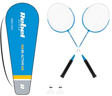 Rebel Electro Unisex Jugend RBA-4101 Badminton-Set, Blau-Weiß, Uniwersalny