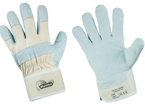 D2D | 2 Paar - Arbeitshandschuhe - Größe: 10,5 - aus Rindspaltleder, Naturfarben - EN388 - Schutzhandschuhe - Gartenhandschuhe - Robust - Montagehandschuh CAT 2