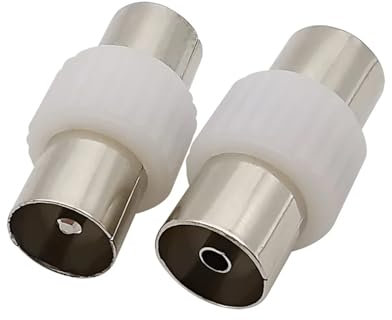 LoRier Connettore Jack for Antenna TV Bianca da Maschio a Maschio/da Femmina a Femmina for antenne TV Cavo coassiale RF Prolunghe for Prese Adattatore (Color : TV Female to Female, Size : 10Pcs)