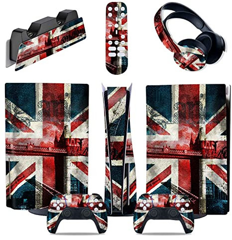 Para PS5 Consola Disc Edition & Digital Edition Pegatina Vinilo Calcomanía Cubierta Para Ps5 Mando & Estación Carga & Auriculares & Mando Multimedia 86959 Sin Burbujas Sin Espuma Antiarañazos(Size:Dig