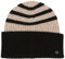 FRAAS Damen Mütze gestreift - Strickmütze mit Rippenmuster - warme Beanie für kalte Tage Black/White