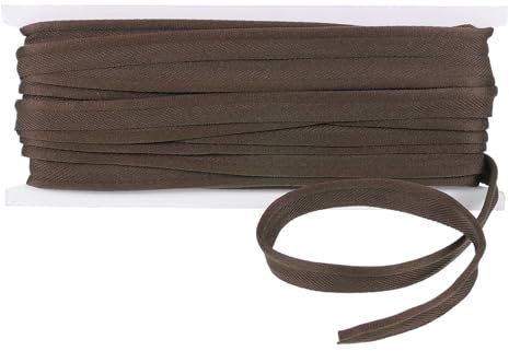 QUARKZMAN Baumwollpaspelband, 10m × 10mm breites Schrägband Nahtband Gurtband für DIY Handwerk Wimpelkette Schneidern Schürze Craft Nähen, Braun