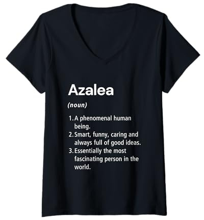 Womens Azalea Name Definition Funny Dictionary V-Neck T-Shirt