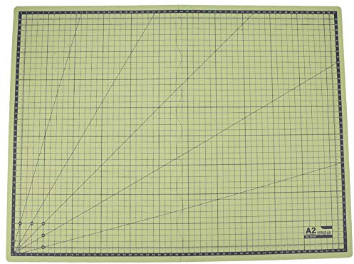 Tragbare Schneidematte A2, Selbstheilend, Klappbar 60x45 cm, PVC Pink Grau Grün Blau - Rutschfest, Multifunktional, Ideal für Basteln und Handarbeit (Grün)