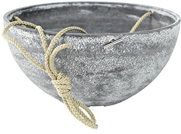 TS Blumenampel, Cera-Mix Pflanzgefäß Nova, frostbeständig und leichtgewichtig, concrete, 25x25x12 cm, 136462