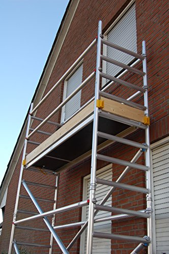 CUSTERS CR 70-250 Alu-Rollgerüst, Fahrgerüst von 4,30 m bis 14,00 m Arbeitshöhe, TÜV/GS, DIN EN 1004 & 1298, Plattformlänge 250 cm, Profi (6,30 m)