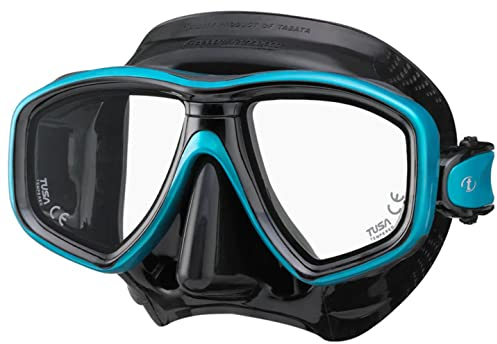 TUSA Freedom CEOS - Kleinvolumige Tauch und Schorchel-Maske taucherbrille (Schwarz/Ocean grün)
