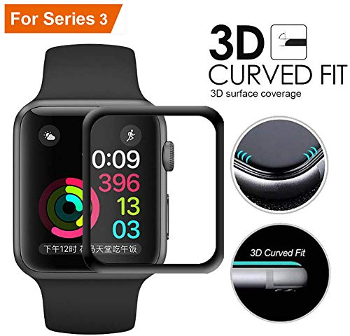 LucBuy Displayschutz kompatibel für Apple Watch Series 1/2/3 42MM, 2 Stück HD TPU Folie Soft Protection Vollständige Abdeckung mit Curved Edge 3D Kratzfeste Version für iWatch (Series 1/2/3, 42MM)