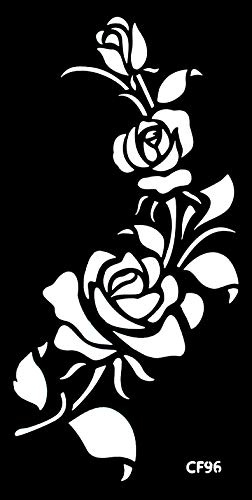 Rosen Tattoo Schablone Tattoo Vorlage CF96 für Körperbemalung