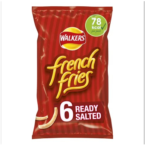 Walkers French Fries Ready Salted Multipack Snacks Crisps 6x18g