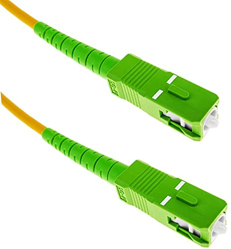 BeMatik - Cable de Fibra óptica de 3 Metros SC/APC monomodo simplex 9/125 OS2