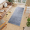 TAPISO Versay Fransen Teppich Läufer Shaggy Hochflor Langflor Modern Einfarbig Design Blau Wohnzimmer Schlafzimmer Küche ÖKOTEX 80 x 400 cm