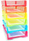Set mit 6 Regenbogen-Tabletts für Lehrer, Kunststoff-Klassenzimmer-Papierorganisatoren, Bunte Aufbewahrungskörbe für Büro (25,4 x 7,6 x 33 cm)