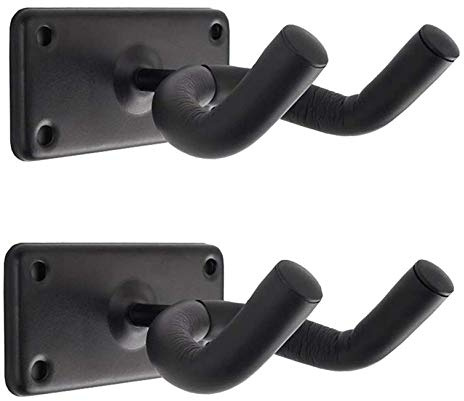 Universal Gitarren Haken Gitarrenständer Wand Halterung Guitar Hanger für Akustikgitarre, klassische Gitarre, E-Gitarre, Westerngitarre, Banjo, Bass, Ukulele (2 Stück)