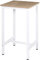 WOLTU Kleiner Bartisch 60 x 100 x 60 cm, eckiger Stehtisch platzsparend, Hochtisch aus Metall & Holz für Bar Küche Wohnzimmer, Weiß+Hell Eiche, BT34hei