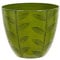 Feather Pot Leaf Design - Plant Pot - 32cm Diameter x 30cm Tall - Made from 100% recycled plastic (Green)