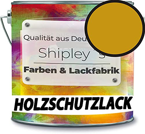 Holzschutzlack Holzlack Holzlasur wetterbeständiger Langzeitschutz Wetterschutzfarbe Holzschutzfarbe RAL 1005 Honiggelb // Shipley's Farben & Lackfabrik