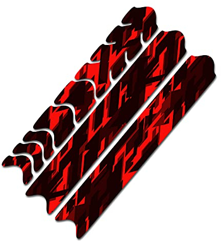 AlphaShield Fahrrad Rahmenschutz Kettenstreben Schutz Folie Aufkleber Rahmen Schutz Carbon MTB BMX Lackschutz Folie R161 (12 Future Neon Rot)