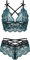 marysgift Sexy Underwear Lingerie Womens Lace Cup Babydoll Nightwear Criss Cross Strap Bra and Knicker Green 5 S UK 6 8