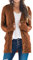 Maavoki Strickjacke Damen Herbst Cardigan mit Knopfleiste Langarm Strick Warm Winter Strickmantel mit Taschen, Braun M