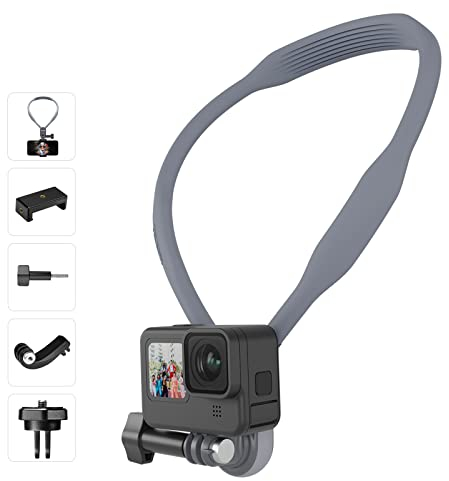 TELESIN POV/VLOG Action-Kamera Hals Halterung Mount mit magnetischen Design, Multi-Winkel einstellbar Hals Unterstützung, Action-Kamera Halterung Unterstützung für GoPro/Insta360/DJI/Smartphone