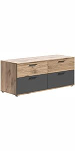 xonox.home X12B8T28 Mason Lowboard, TV Schrank Unterschrank Bank, Hi-Fi Rack 130 x 53 x 44