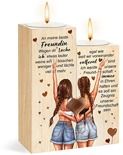 Geschenke für Freundin, Beste Freundin Geschenke Geburtstag Freundin Kerzenhalter Beste Geburtstagsgeschenk für Geburtstag Weihnachten Freundschaftsgeschenke Erwachsene Schulabschluss Dankeschön