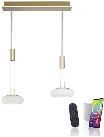 Paul Neuhaus LED Pendelleuchte aus Glas, Q Etienne Smart Home, CCT Lichttemperaturwechsel, höhenverstellbar, Fernbedienung…