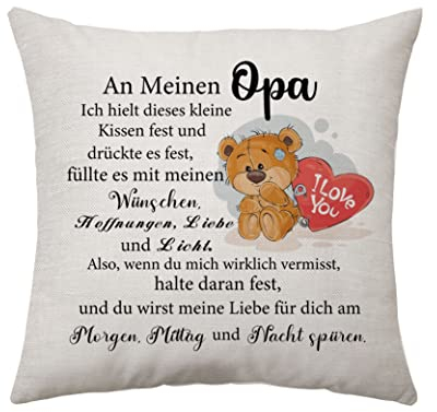 Aconesong Geschenke für Opa Geburtstag Opa Geschenk Kissenbezug Vatertag für Opa Weihnachten Geburtstagsgeschenke (Opa)