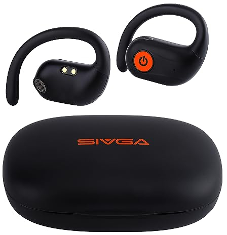 SIVGA SO1 Open Ear Kopfhörer, Bluetooth 5.3 Kabellose Ohrhörer für Sport mit Digital Display Ladecase (Schwarz)