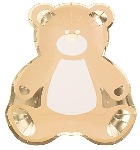 Artifetes 8 ASSIETTES CARTON OURSON DOUX BÉBÉ 23X21.5CM
