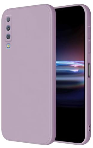 HONLEN Hülle für Samsung Galaxy A7 2018 Schutzhülle Case, (6 Inches) Liquid TPU Silicone Handyhülle mit Fallschutz Silikon Cover Gras lila