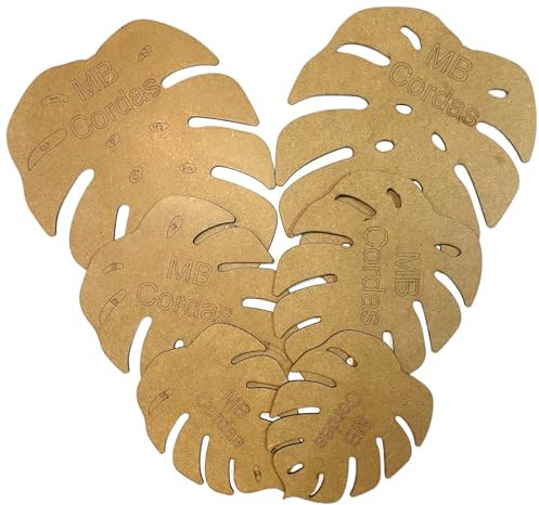 MB Cordas Monstera Leaf Template, 3mm HDF Wood, Pack of 6 Assorted Sizes for Macrame Wall Hanging
