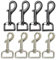 Lsydgn Karabinerhaken mit Drehgelenk 8 Stück,Bolzenkarabiner Edelstahl 25mm,Bolzenkarabiner Schwarz Hundeleine,Silber Drehgelenk Karabinerhaken für Bergsteigen,Schlüsselanhänger