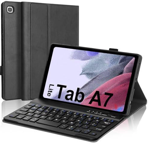 JADEMALL Cover con Tastiera per Samsung Tab A7 Lite 8.7, Italiana QWERTY Tastiera Bluetooth per Samsung Tab A7 Lite 8.7, Nero