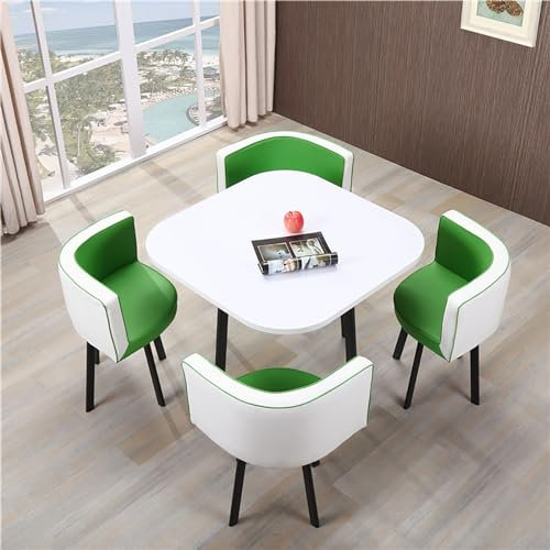 NATWEE Rundes Esstisch-Set für Büro, Empfang, Konferenz, kleine Konferenzraumtische, einfache Bürotische, runde Möbel, runder Holztisch und Stuhl-Set 90 cm 10 It's so Kind of You