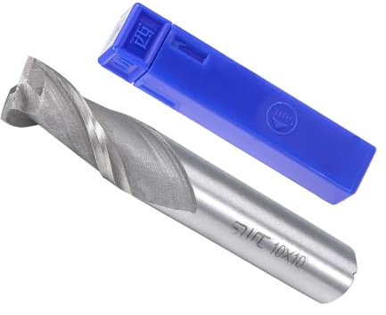 CoCud Fresas de Dos Flautas en Espiral, Diámetro de 10 mm y Longitud de 22 mm, Cortador de Fresasdo Recto de Acero de Alta Velocidad con Estuche de Almacenamiento